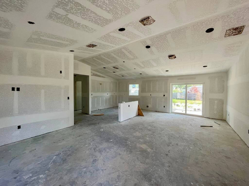 Drywall stage in a new construction home by AMA Builders in Inverness, Florida