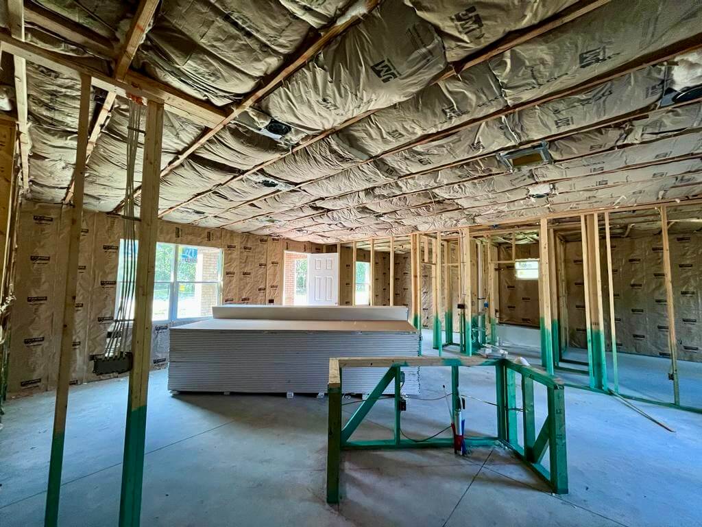 Interior framing in progress on an AMA Builders home in North Port, Florida